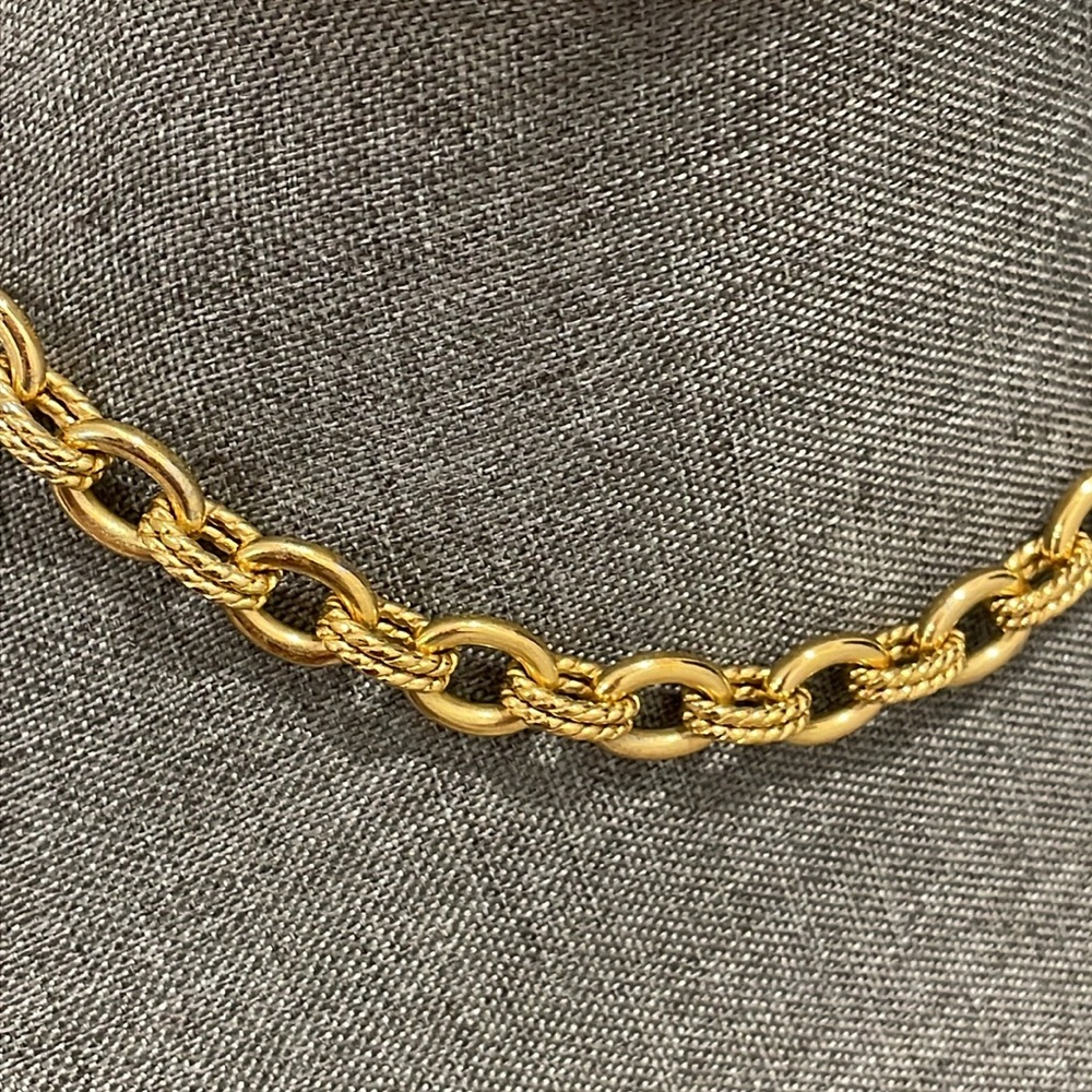 Milor Stainless Steel Gold-Tone Rope Link Chunky Necklace - Picture 3 of 16